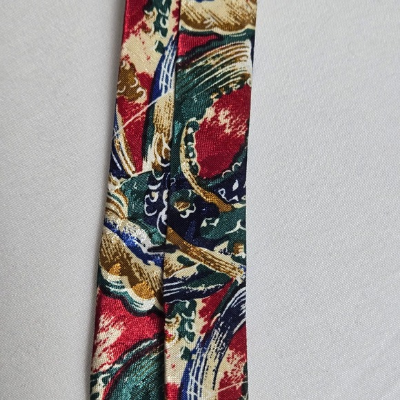 Vintage Christian Dior Monsieur Abstract Pattern Tie, Printed Polyester, 57.5" - Picture 7 of 8